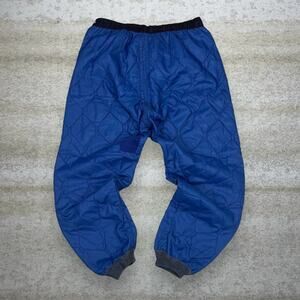 True Vintage 70s Snow Pants 40x30 Baggy Tapered Royal Blue Insulated Water Proof
